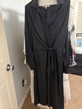 Brochu Walker | Dresses | Brochu Walker Madsen Shirt Dress Small Womens New  Black Tie Waist Crinkle Gauze | Poshmark